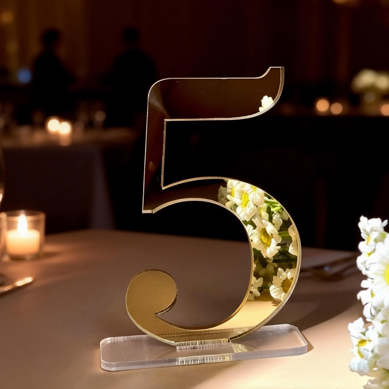 أرقام طاولات الزفاف مع حامل، أ - مراجعة Table Number Gold وسعره