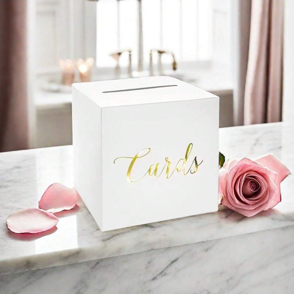 صندوق تخزين أبيض وأسود لبطاقات - مراجعة Wedding Card Box وسعره
