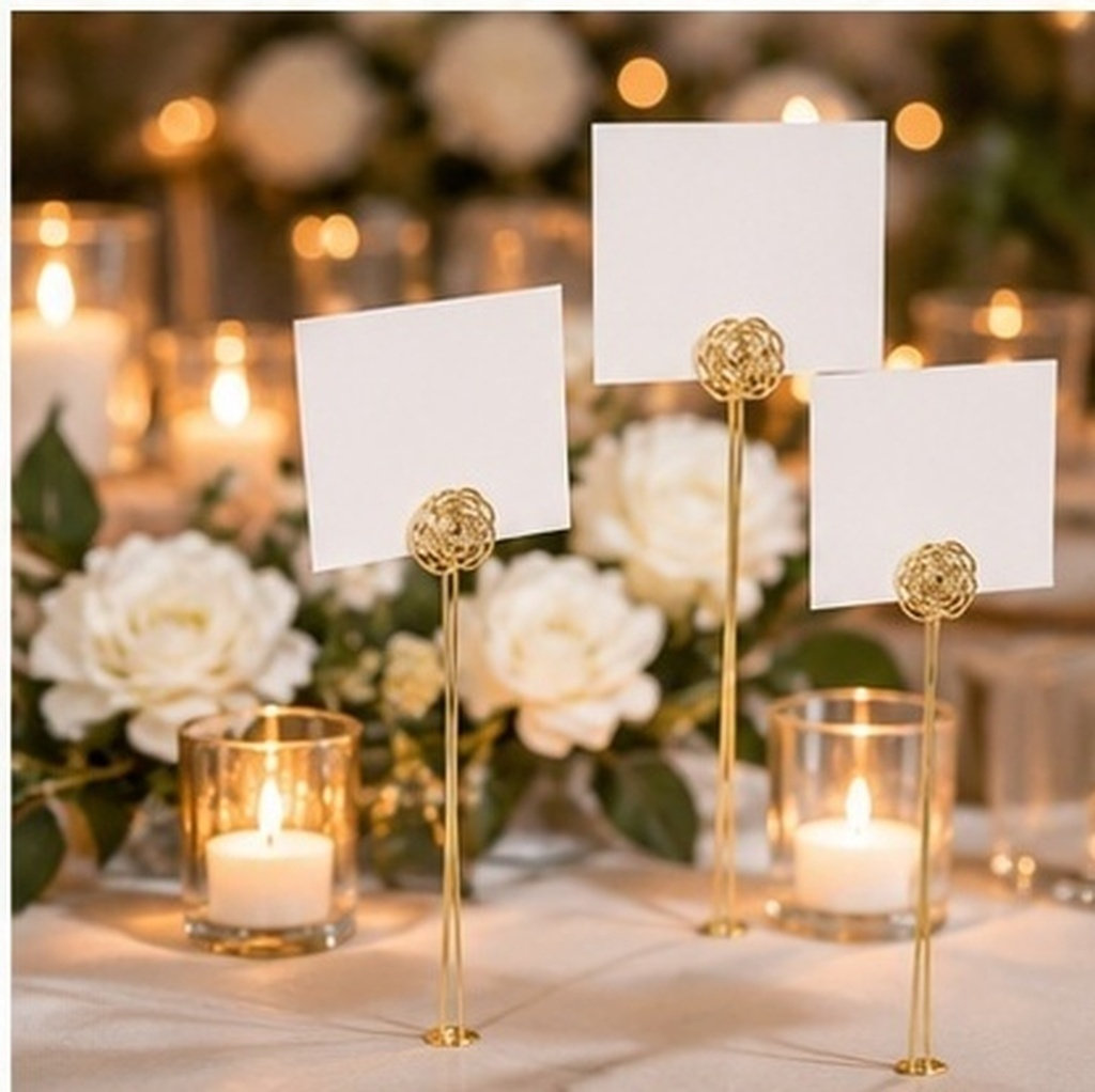 30 قطعة من مشابك بطاقات الزهور - مراجعة Table Number Gold وسعره