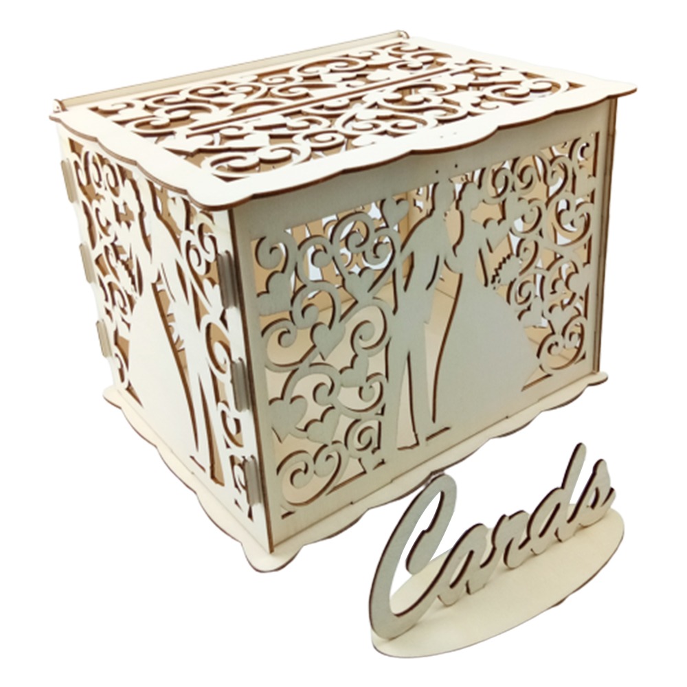 صندوق بطاقات زفاف خشبي، مقاس 2 - مراجعة Wedding Card Box وسعره