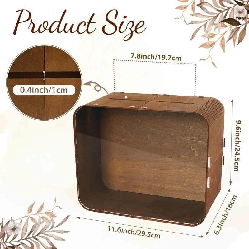 صندوق بطاقات زفاف خشبي مع نافذ - مراجعة Wedding Card Box وسعره