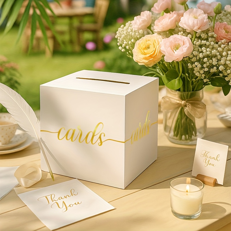 4 قطع من بطاقات الزفاف البيضاء - مراجعة Wedding Card Box وسعره