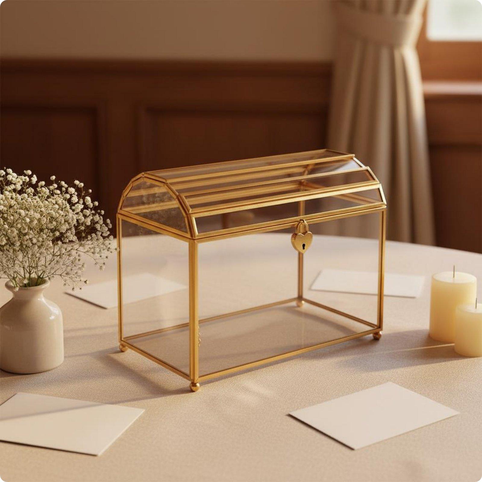 صندوق زجاجي أنيق لحفظ بطاقات ا - مراجعة Wedding Card Box وسعره